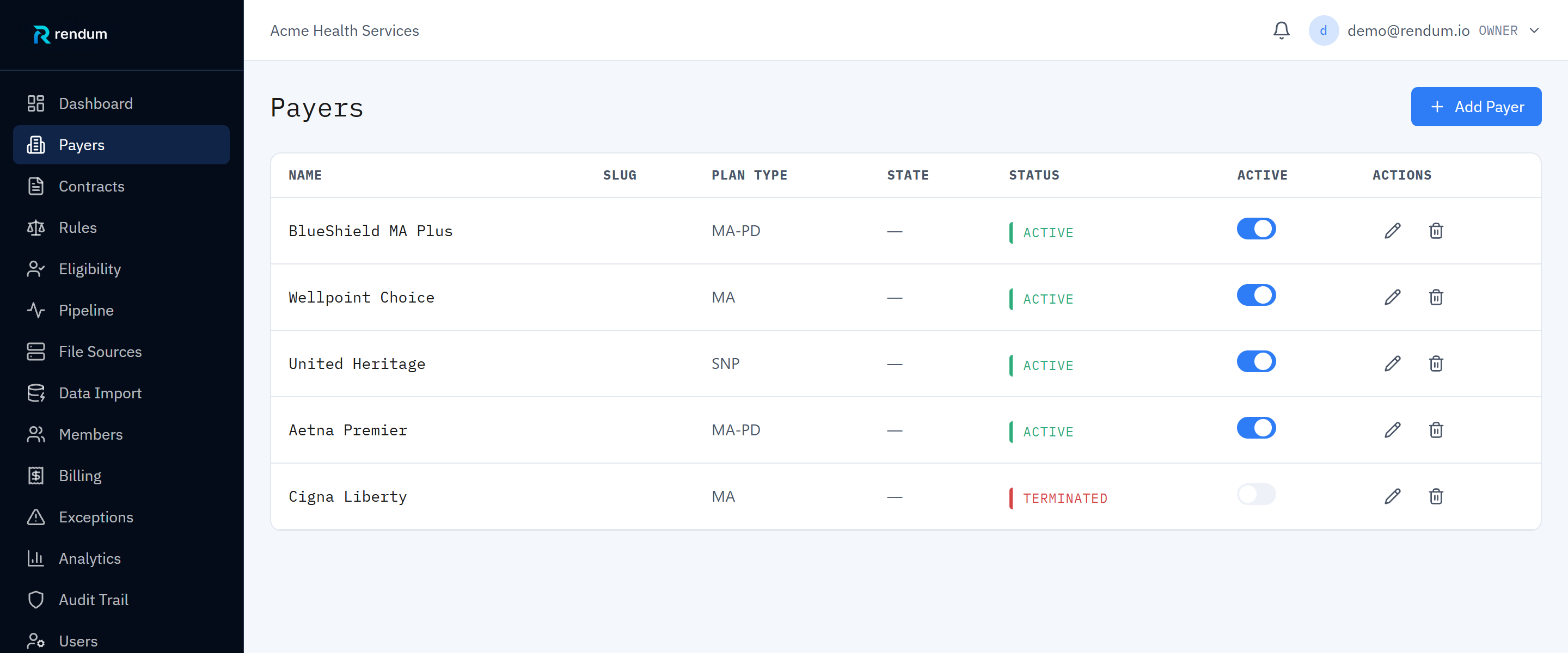 Payer Library — Rendum platform